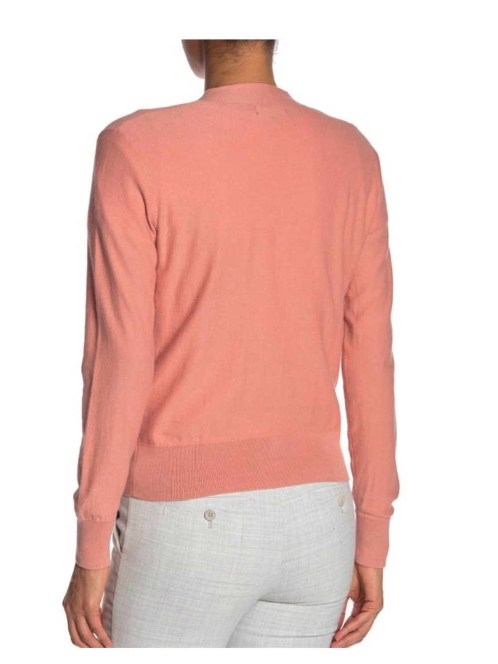 J. Crew V-Neck Front Button Peach Cardigan Size Medium - Picture 2 of 9